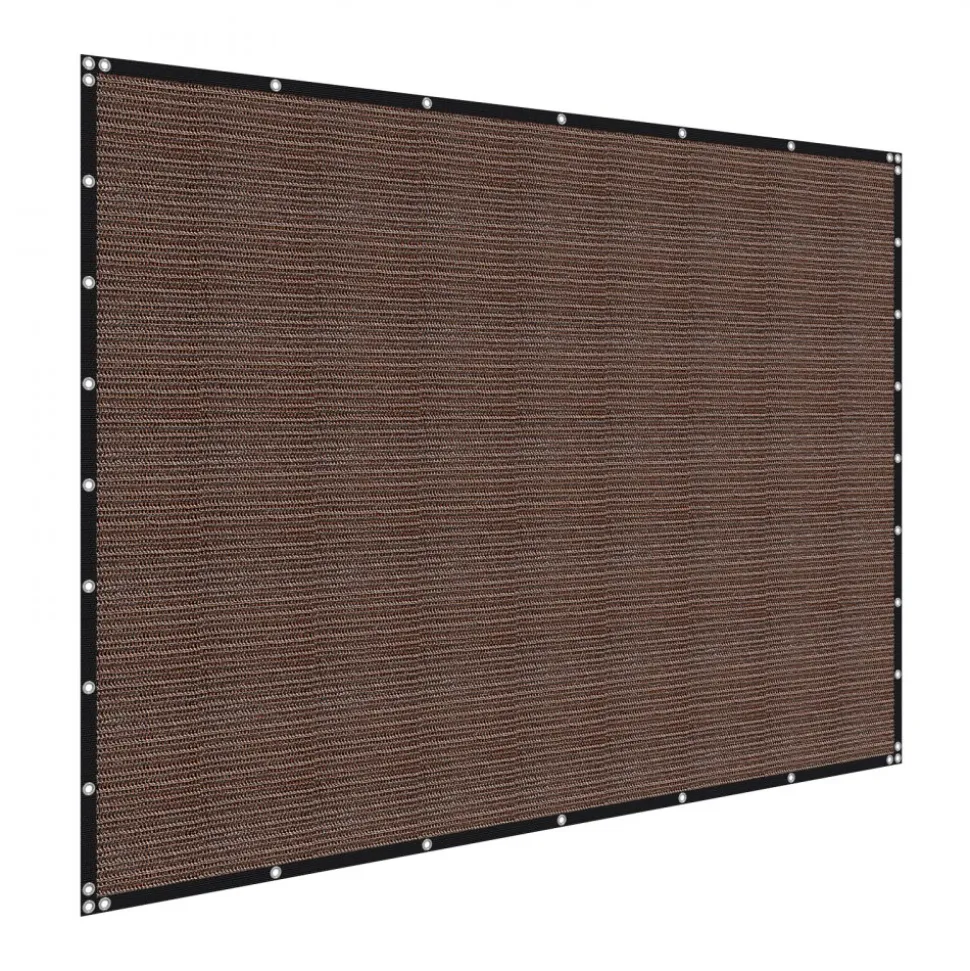 VEVOR 90% Sun Shade Cloth, 8 x 12 ft Pergola Shade Cover with Stainless Steel Grommets, Sun Shades Canopy Privacy Screen with 140 GSM HDPE Material, for Outdoor, Patio, Garden, and Backyard (Brown)