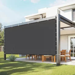 VEVOR 90% Sun Shade Cloth, 8 x 12 ft Pergola Shade Cover with Stainless Steel Grommets, Sun Shades Canopy Privacy Screen with 140 GSM HDPE Material, for Outdoor, Patio, Garden, and Backyard (Black)