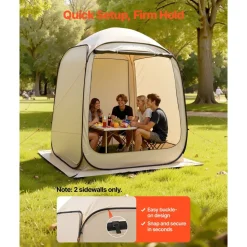 VEVOR Sun Shade Sail Canopy Covers, Fit for 12 x 11 ft Screen House Tent, Sun Protection, 5.51 x 4.59 ft 300D Oxford Silver-Coated Fabric, Pack of 3 (Not Include Tent), for Outdoor Activities, Beige