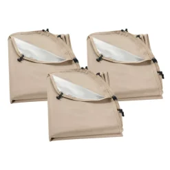 VEVOR Sun Shade Sail Canopy Covers, Fit for 10 x 9.2 ft Screen House Tent, Sun Protection, 5.51 x 4.23 ft 300D Oxford Silver-Coated Fabric, Pack of 3 (Not Include Tent), for Outdoor Activities, Beige