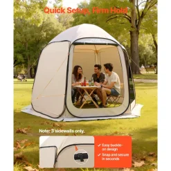 VEVOR Sun Shade Sail Canopy Covers, Fit for 10 x 9.2 ft Screen House Tent, Sun Protection, 5.51 x 4.23 ft 300D Oxford Silver-Coated Fabric, Pack of 3 (Not Include Tent), for Outdoor Activities, Beige