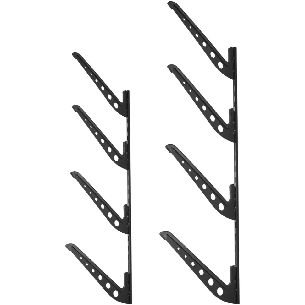 VEVOR Surfboard Wall Mount, 4 Tiers Horizontal Surfboard Rack for Storage and Display, Adjustable Height Metal Board Stand Organizer, Surf Board Holder for Snowboards, Kiteboards, Shortboard, Skis