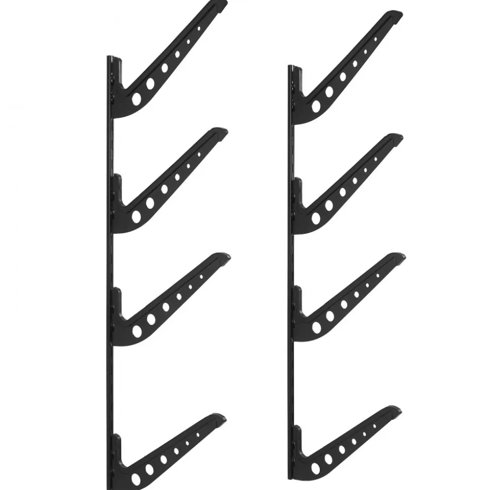 VEVOR Surfboard Wall Mount, 4 Tiers Horizontal Surfboard Rack for Storage and Display, Adjustable Height Metal Board Stand Organizer, Surf Board Holder for Snowboards, Kiteboards, Shortboard, Skis