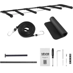 VEVOR Surfboard Wall Mount, 5 Tiers Vertical Surfboard Rack for Storage and Display, Adjustable Metal Board Stand Organizer with Sponge Pad, Surf Board Holder for Snowboards, Kiteboards, Shortboard