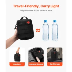 VEVOR Survival First Aid Kit, 250 Pieces, 600D Nylon Trauma First Aid Bag, Survival Gear and Equipment, Emergency Kits, for Men Women Camping, Boat, Earthquake, Hiking, Hunting, and Outdoor Adventure