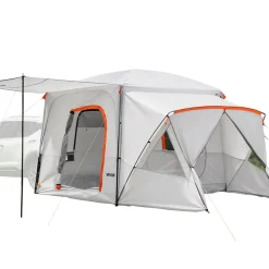 VEVOR SUV Camping Tent for 5-9 Person, 13 x 10 FT 3-Season SUV Tailgate Tent with Ventilated Windows, PU2000mm Waterproof Dual-Use Car Rear Hatch Tents for Outdoor Hiking Travels