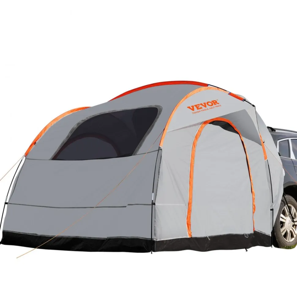 VEVOR SUV Camping Tent, 8'-8' SUV Tent Attachment for Camping with Rain Layer and Carry Bag, PU2000mm Double Layer Truck Tent, Accommodate 6-8 Person, Rear Tent for Van Hatch Tailgate