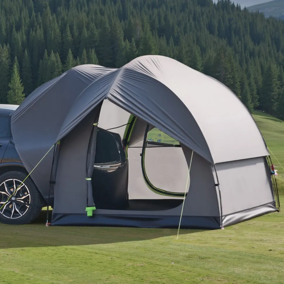 VEVOR SUV Tent for Camping, 8FT L x 8FT W, Waterproof PU2000mm Spacious Double Layer Design for 5-8 Person, SUV Camping Tent with Mesh Windows, Includes Rainfly & Storage Bag, for Outdoor Activities