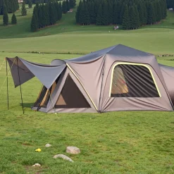 VEVOR SUV Tent for Camping, 10FT L x 10FT W, Waterproof PU2000mm Spacious Double Layer Design for 5-8 Person, SUV Camping Tent with Shade Awning and Mesh Windows, Includes Rainfly and Storage Bag