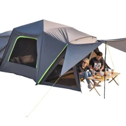 VEVOR SUV Tent for Camping, 10FT L x 10FT W, Waterproof PU2000mm Spacious Double Layer Design for 5-8 Person, SUV Camping Tent with Shade Awning and Mesh Windows, Includes Rainfly and Storage Bag