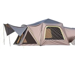 VEVOR SUV Tent for Camping, 10FT L x 10FT W, Waterproof PU2000mm Spacious Double Layer Design for 5-8 Person, SUV Camping Tent with Shade Awning and Mesh Windows, Includes Rainfly and Storage Bag