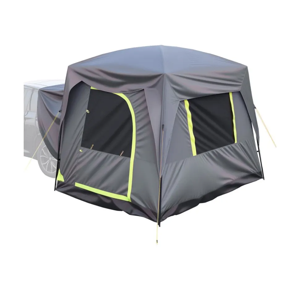 VEVOR SUV Tent for Camping, 10FT L x 8FT W, Waterproof PU2000mm Spacious Double Layer Design for 5-8 Person, SUV Camping Tent with Mesh Windows, Includes Rainfly & Storage Bag, for Outdoor Activities