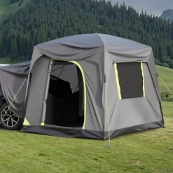 VEVOR SUV Tent for Camping, 10FT L x 8FT W, Waterproof PU2000mm Spacious Double Layer Design for 5-8 Person, SUV Camping Tent with Mesh Windows, Includes Rainfly & Storage Bag, for Outdoor Activities