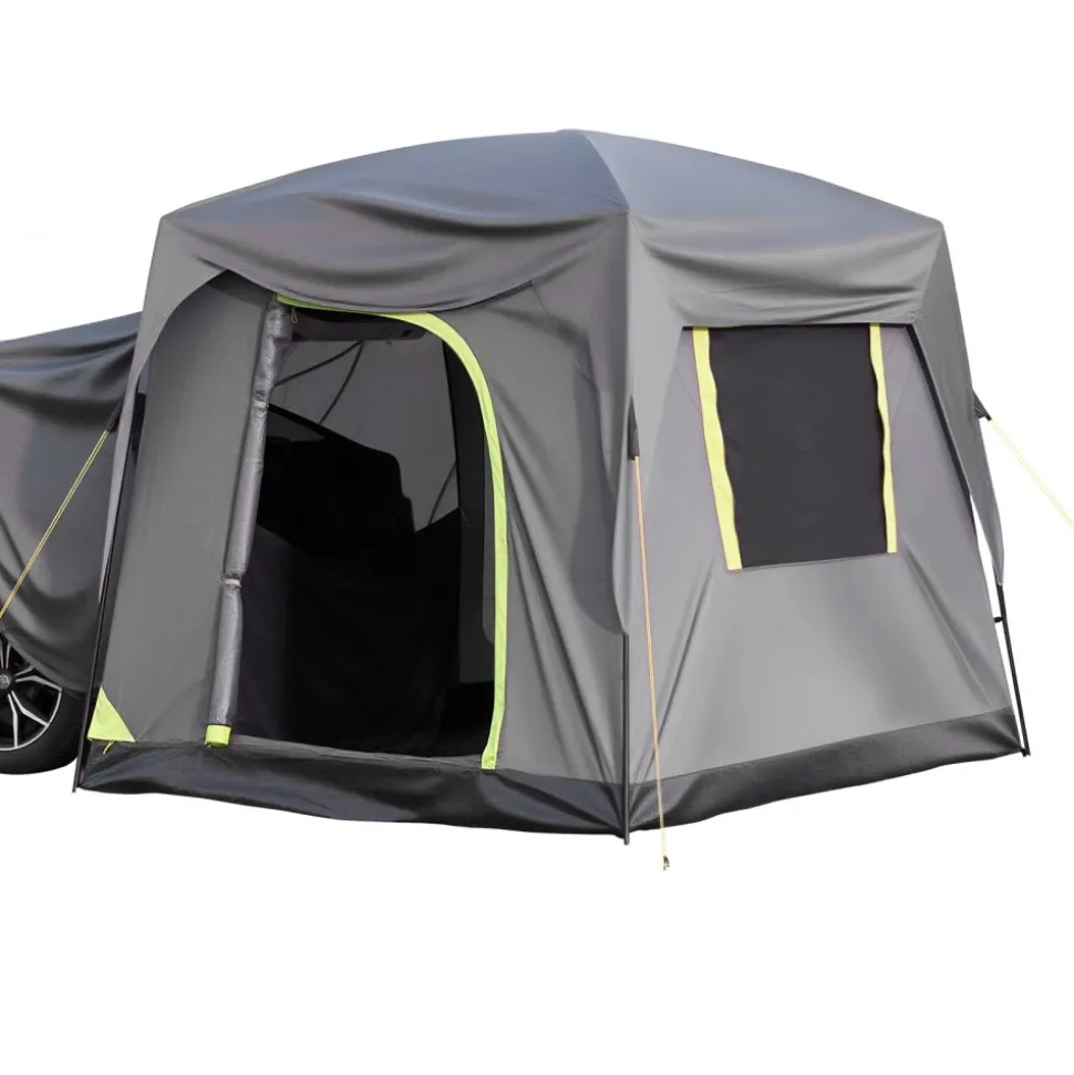 VEVOR SUV Tent for Camping, 10FT L x 8FT W, Waterproof PU2000mm Spacious Double Layer Design for 5-8 Person, SUV Camping Tent with Mesh Windows, Includes Rainfly & Storage Bag, for Outdoor Activities