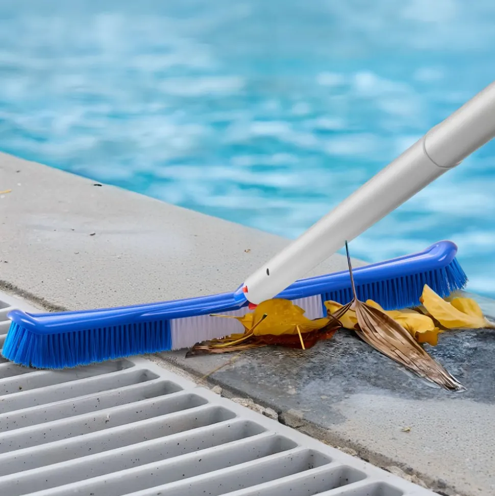 VEVOR Swimming Pool Cleaning Kit, Includes 2 Detachable Brush Heads (20 Inch / 5.5 Inch) and 2 Pool Skimmer Nets, 4-in-1 Inground/Above Ground Pools Cleaning Tools Set for Leaf, Fine Mesh, No Poles