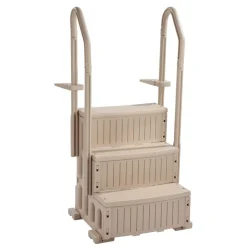 VEVOR Swimming Pool Ladder, 3-Step Double Handrails Stairs with Non-slip Heavy Duty Steps, Max Load Capacity 400 lbs, for 36-48 Inch Inground & Above-ground Pools of Any Decking Surface, Taupe