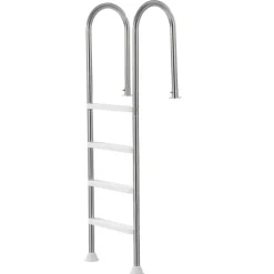 VEVOR Swimming Pool Ladder, 4-Step Double Handrails Stairs with Non-slip Heavy Duty Steps, Stainless Steel Load Capacity 265 lbs, for 54 In Inground Pools with Mounted Deck Board Indoor & Outdoor