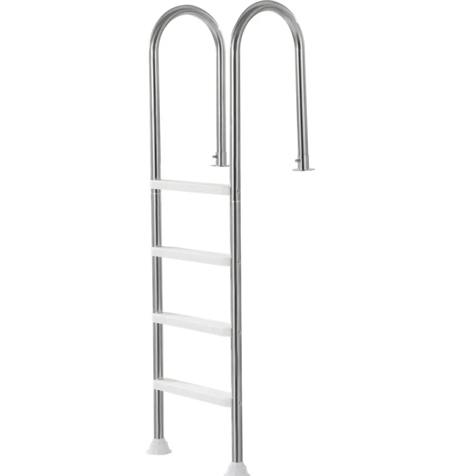 VEVOR Swimming Pool Ladder, 4-Step Double Handrails Stairs with Non-slip Heavy Duty Steps, Stainless Steel Load Capacity 265 lbs, for 54 In Inground Pools with Mounted Deck Board Indoor & Outdoor