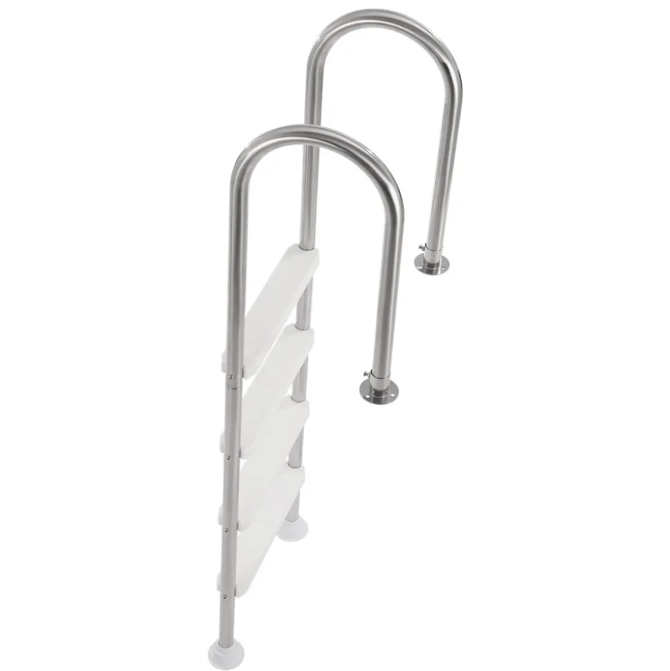 VEVOR Swimming Pool Ladder, 4-Step Double Handrails Stairs with Non-slip Heavy Duty Steps, Stainless Steel Load Capacity 265 lbs, for 54 In Inground Pools with Mounted Deck Board Indoor & Outdoor