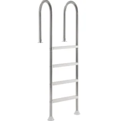 VEVOR Swimming Pool Ladder, 4-Step Double Handrails Stairs with Non-slip Heavy Duty Steps, Stainless Steel Load Capacity 265 lbs, for 54 In Inground Pools with Mounted Deck Board Indoor & Outdoor