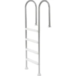 VEVOR Swimming Pool Ladder, 4-Step Double Handrails Stairs with Non-slip Heavy Duty Steps, Stainless Steel Load Capacity 265 lbs, for 54 In Inground Pools with Mounted Deck Board Indoor & Outdoor