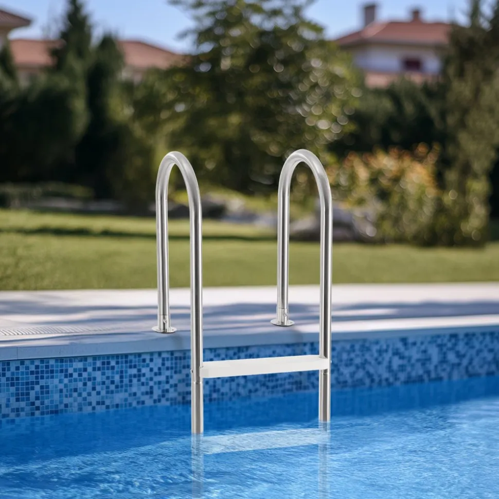 VEVOR Swimming Pool Ladder, 4-Step Double Handrails Stairs with Non-slip Heavy Duty Steps, Stainless Steel Load Capacity 265 lbs, for 54 In Inground Pools with Mounted Deck Board Indoor & Outdoor