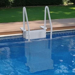 VEVOR Swimming Pool Ladder, 4-Step Double Handrails Stairs with Non-slip Heavy Duty Steps, Reliable 400 lbs Max Load Capacity, for 48-54 In Inground & Above-ground Pools of Any Decking Surface, Grey