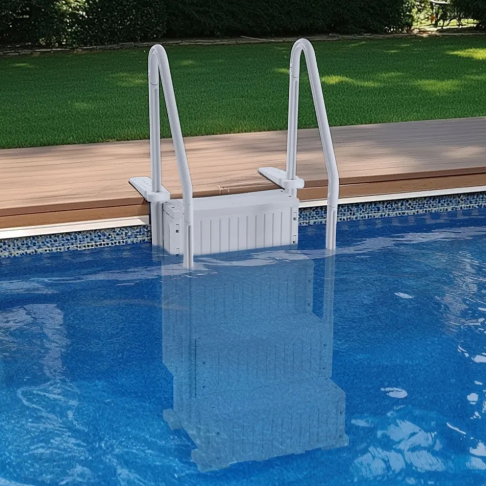 VEVOR Swimming Pool Ladder, 4-Step Double Handrails Stairs with Non-slip Heavy Duty Steps, Reliable 400 lbs Max Load Capacity, for 48-54 In Inground & Above-ground Pools of Any Decking Surface, Grey