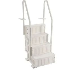 VEVOR Swimming Pool Ladder, 4-Step Double Handrails Stairs with Non-slip Heavy Duty Steps, Max Load Capacity 400 lbs, for 48-54 In Inground & Above-ground Pools of Any Decking Surface, Milk White