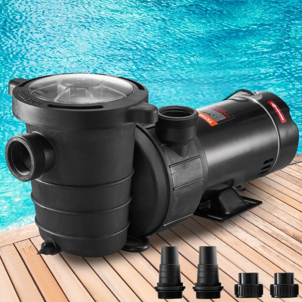 VEVOR Swimming Pool Pump 1.5HP 115V 1100W, Single Speed Pumps for Above Ground, Powerful Pool Pumps with Strainer Filter Basket, 5280 GPH Max. Flow, Certification of ETL for Security