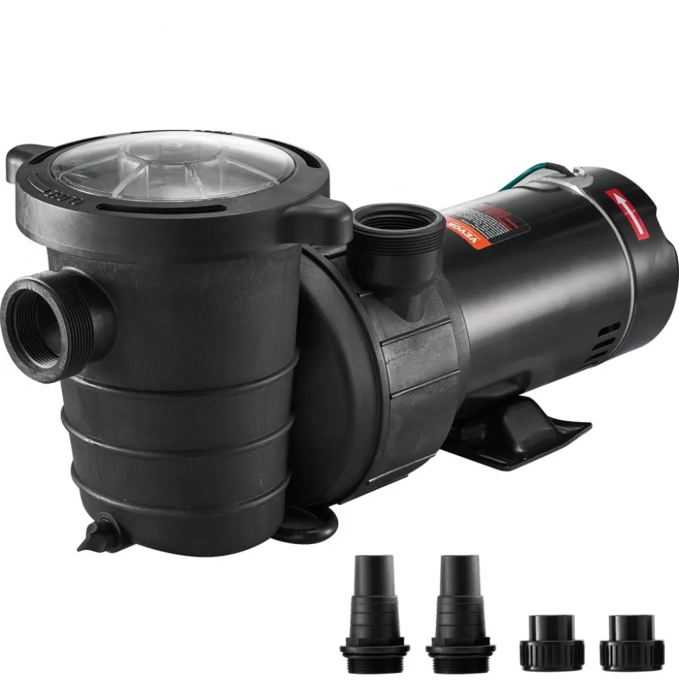 VEVOR Swimming Pool Pump 1.5HP 115V 1100W, Single Speed Pumps for Above Ground, Powerful Pool Pumps with Strainer Filter Basket, 5280 GPH Max. Flow, Certification of ETL for Security