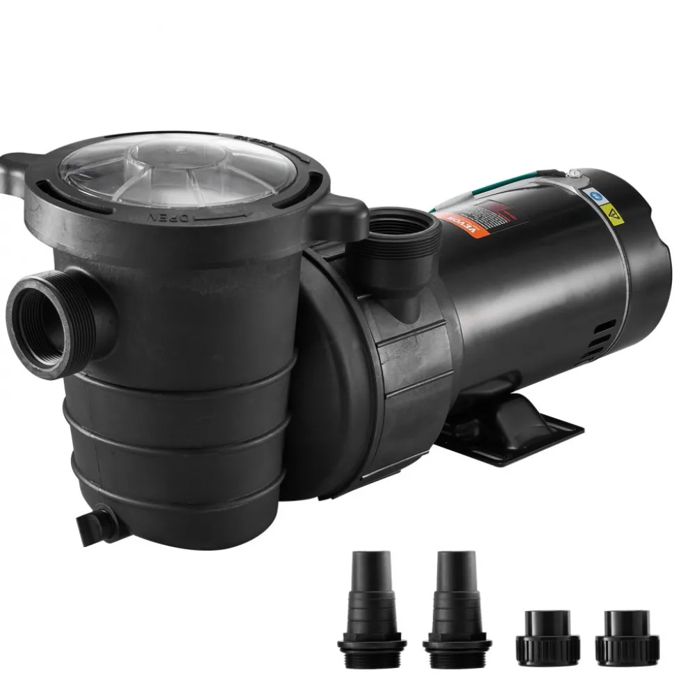 VEVOR Swimming Pool Pump 2.0HP 115V 1500W, Single Speed Pumps for Above Ground Pool, Powerful Pool Pumps with Strainer Basket, 5400 GPH Max. Flow, ETL Certification
