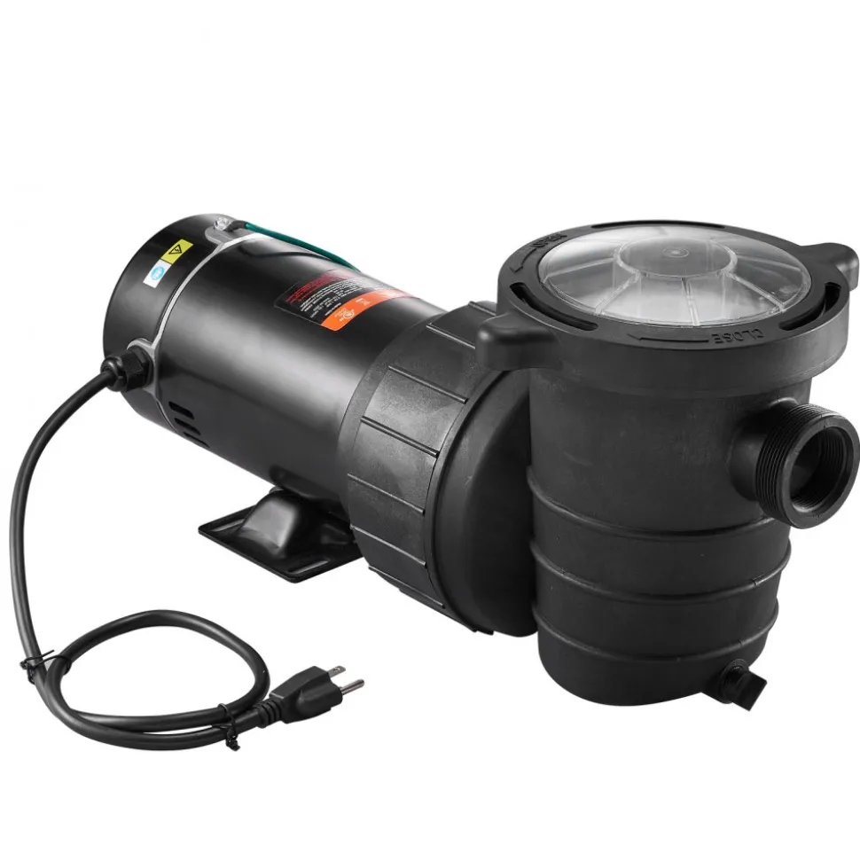 VEVOR Swimming Pool Pump 2.0HP 115V 1500W, Single Speed Pumps for Above Ground Pool, Powerful Pool Pumps with Strainer Basket, 5400 GPH Max. Flow, ETL Certification