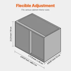 VEVOR Swing Left Blind Corner Cabinet, Pull Out Organizer for 36 inch Width Blind Cabinet, 2 Tier Height Adjustable Swing Tray, Soft Close Kitchen Cloud Blind Organizer, Left Open