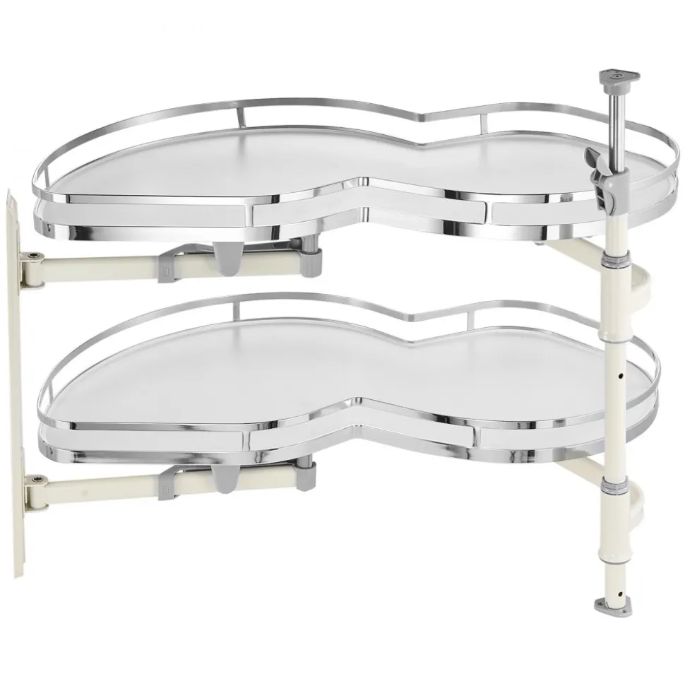 VEVOR Swing Left Blind Corner Cabinet, Pull Out Organizer for 36 inch Width Blind Cabinet, 2 Tier Height Adjustable Swing Tray, Soft Close Kitchen Cloud Blind Organizer, Left Open