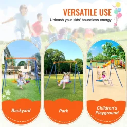 VEVOR Swing Sets for Backyard, 440lbs Load Capacity Swing Set, 40