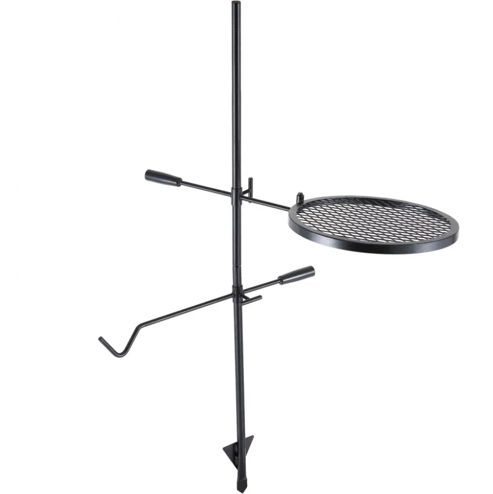 VEVOR Swivel Campfire Grill, Fire Pit Grill Grate over Fire Pits, Heavy Duty Steel Grill Grates, 360° Adjustable Open Fire Outdoor Cooking Equipment, Portable Camp Fire Racks for Camping Outdoor BBQ