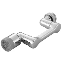 VEVOR 1080° Swivel Faucet Extender, 2 Sprayer Modes Sink Water Faucet Aerator Extension, Kitchen Bathroom Rotatable Spray Attachment with Brass Robotic Arm, Rotating Splash Filter Wash Hand/Hair/Face