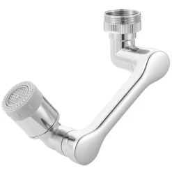 VEVOR 1080° Swivel Faucet Extender, 2 Sprayer Modes Sink Water Faucet Aerator Extension, Kitchen Bathroom Rotatable Spray Attachment with Brass Robotic Arm, Rotating Splash Filter Wash Hand/Hair/Face