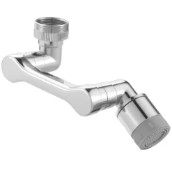 VEVOR 1080° Swivel Faucet Extender, 2 Sprayer Modes Sink Water Faucet Aerator Extension, Kitchen Bathroom Rotatable Spray Attachment with Brass Robotic Arm, Rotating Splash Filter Wash Hand/Hair/Face