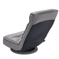 VEVOR Swivel Floor Gaming Chair, 360-Degree Rotating Floor Chair with 4 Adjustable Position Folding Backrest and Lumbar Support, Folding Video Reclining Sofa for Watching TV Reading Playing Game, Gray