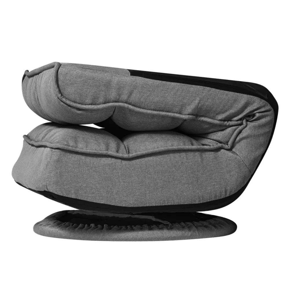 VEVOR Swivel Floor Gaming Chair, 360-Degree Rotating Floor Chair with 4 Adjustable Position Folding Backrest, Metal Frame with Recycled Foam and Linen Fabric, for Watching TV, Reading, Relaxing, Gray
