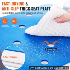 VEVOR Swivel Shower Chair 360 Degree, Adjustable Shower Seat with Pivoting Arms & Padded Bath Seat for Inside Shower or Tub, Non-Slip Rotating Bathtub Chair for Elderly Disabled, 300LBS Capacity