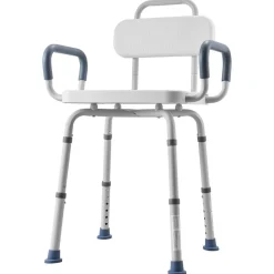 VEVOR Swivel Shower Chair with Arms and Back, 400 lbs Heavy Duty Bench Seat for Inside Shower Stall and Bathtub, Height Adjustable Bathroom Bath Tub Seat for Adults, Seniors, Elderly and Disabled