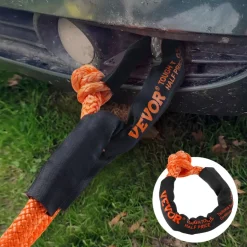VEVOR Synthetic Soft Shackle, 1/2" x 22" (2 Pack) 44092 lbs (20 Ton) Breaking Strength Recovery Tow Shackles with Extra 2 Sleeves & Storage Bag for UTV, ATV, Trucks, Jeep, Off-Road Vehicles, Orange