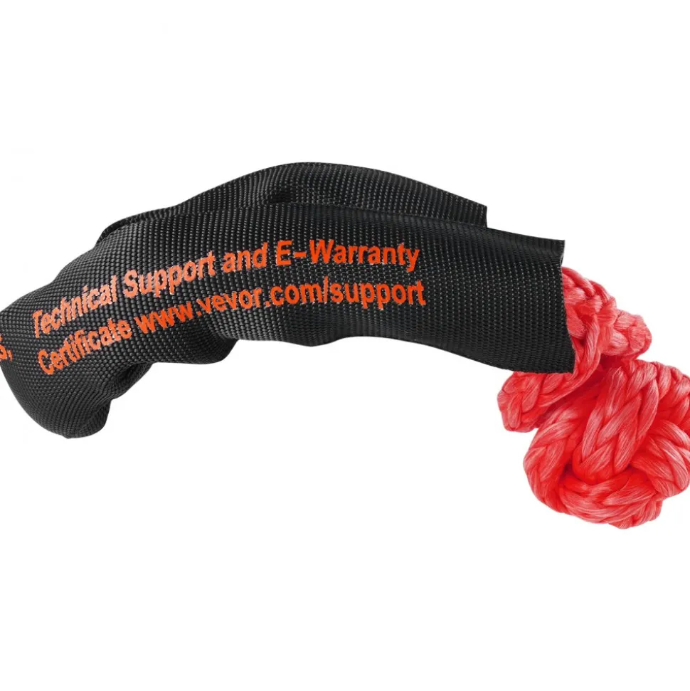 VEVOR Synthetic Soft Shackle, 1/2" x 22" (2 Pack) 44092 lbs (20 Ton) Breaking Strength Recovery Tow Shackles with Extra 2 Sleeves & Storage Bag for UTV, ATV, Trucks, Jeep, Off-Road Vehicles, Red