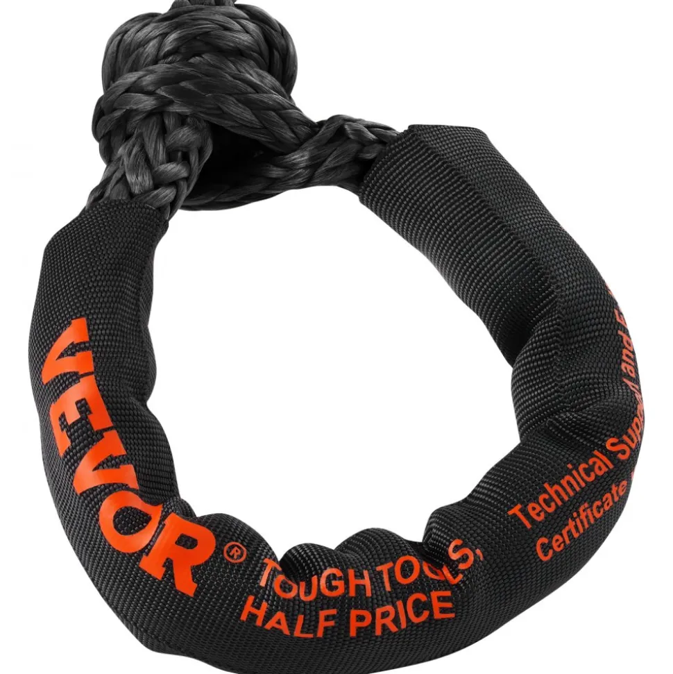 VEVOR Synthetic Soft Shackle, 1/2" x 22" (2 Pack) 44092 lbs (20 Ton) Breaking Strength Recovery Tow Shackles with Extra 2 Sleeves & Storage Bag for UTV, ATV, Trucks, Jeep, Off-Road Vehicles, Black