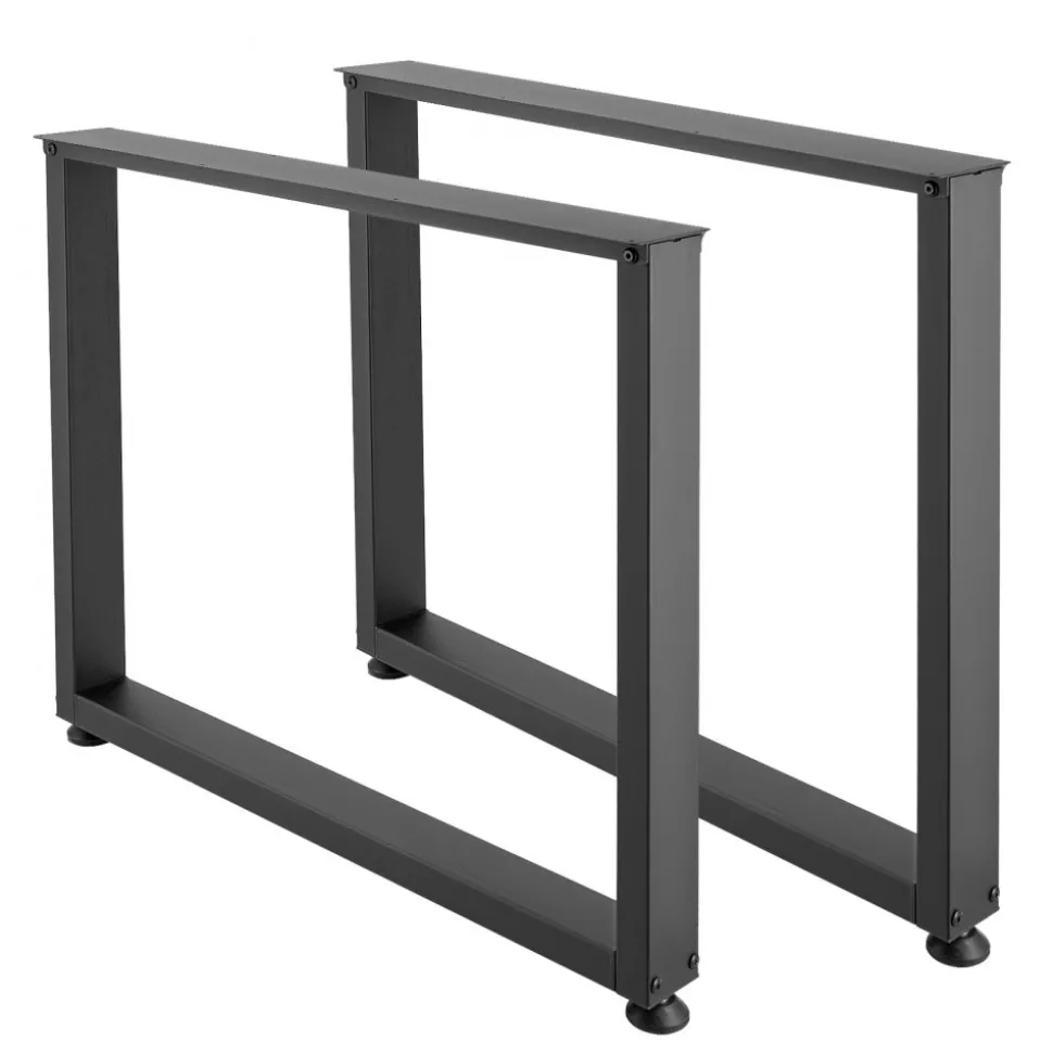 VEVOR Table Legs, 29.1" H x 17.7" W Square Steel Furniture Legs, Modular Design, Easy Assembly, 2204 lbs Max Load Heavy Duty, for Home Office Desk, Workbenches, Dinner Bar Tables, Set of 2, Black