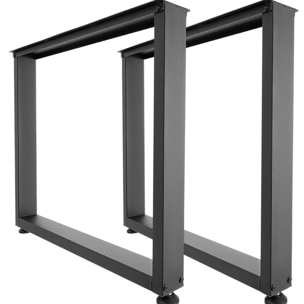 VEVOR Table Legs, 29.1" H x 17.7" W Square Steel Furniture Legs, Modular Design, Easy Assembly, 2204 lbs Max Load Heavy Duty, for Home Office Desk, Workbenches, Dinner Bar Tables, Set of 2, Black