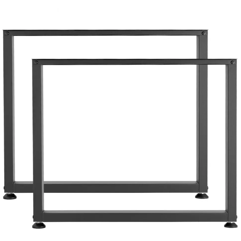 VEVOR Table Legs, 29.1" H x 17.7" W Square Steel Furniture Legs, Modular Design, Easy Assembly, 2204 lbs Max Load Heavy Duty, for Home Office Desk, Workbenches, Dinner Bar Tables, Set of 2, Black